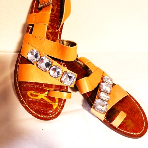 SAM EDELMAN LG. Crystal Emb.Leather Sandal-NEW-8.5 - Picture 7 of 9